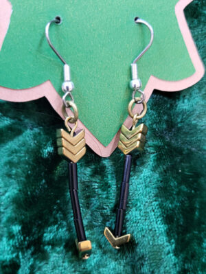 ArrowBlackGold Arrow Earrings