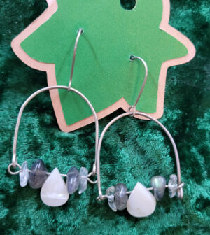 BirdPerchMoonstoneLabradorite Sterling Silver Bird Perch Dangles