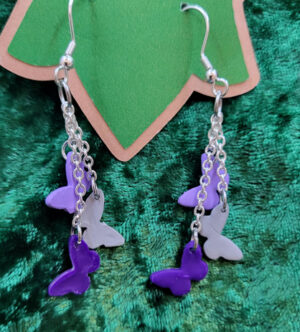 ButterfliesPurple Purpletone Butterfly Dangle Earrings
