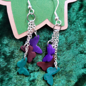 Black Garden Butterfly Dangle Earrings