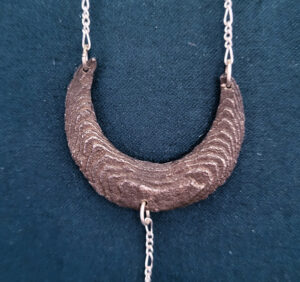 CuttleboneMoonYClose Cuttlebone and Onyx Moon Necklace
