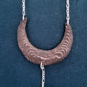 Cuttlebone and Onyx Moon Necklace