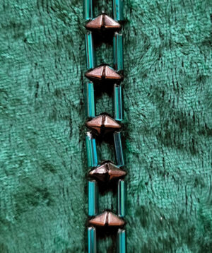 DIamonDuoTealBrownBracelet DiamonDuo Ribbon Bracelet - Teal and Brown