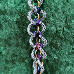 DNA Lentil Bracelet - Peacock and Blue