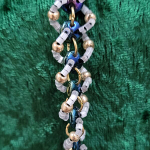 DNA Lentil Bracelet - Peacock-White-Gold