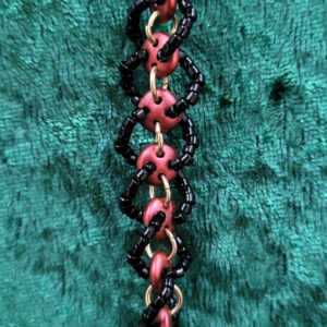 DNA Lentil Bracelet - Red and Black
