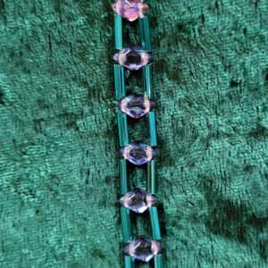 DiamonDuo Ribbon Bracelet - Teal and Crystal