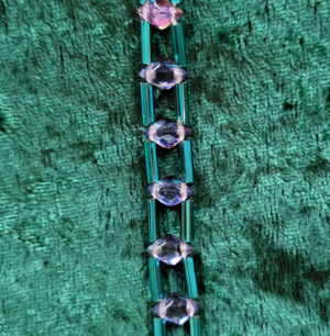 DiamonduoTealandABClearBracelet DiamonDuo Ribbon Bracelet - Teal and AB
