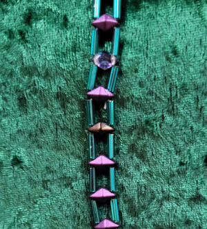 DiamonduoTealandMixBracelet DiamonDuo Ribbon Bracelet - Teal-Purple-Brown