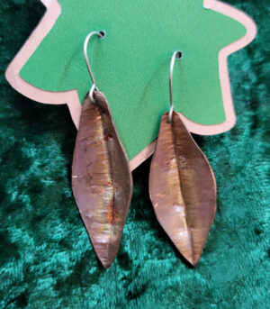 Foldformed Copper Earrings - Magnolia