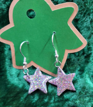 Grey Glitter Stars