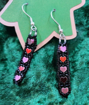 LaceHeartQuintPinkRedBlack Black Lace Heart Quintet