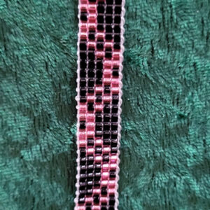 Pink and Black Snake Loom Bracelet