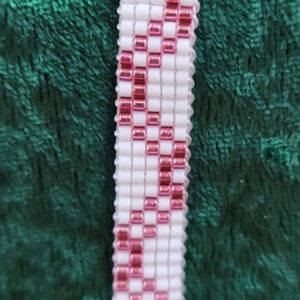 Pink and White Snake Loom Bracelet