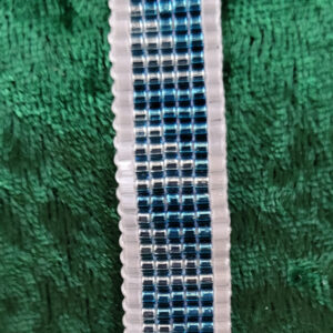 Aqua and White Triangle Loom Bracelet