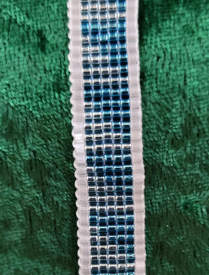 LoomBraceletWhiteBlueTriangles Aqua and White Triangle Loom Bracelet