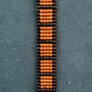 Black and Orange Check Woven Choker
