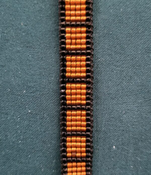 LoomNecklaceBlackOrange Black and Orange Check Woven Choker