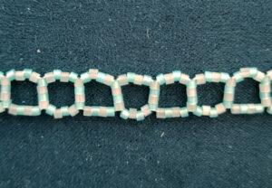 LoopChokerTealGrey Teal and White Loop Choker